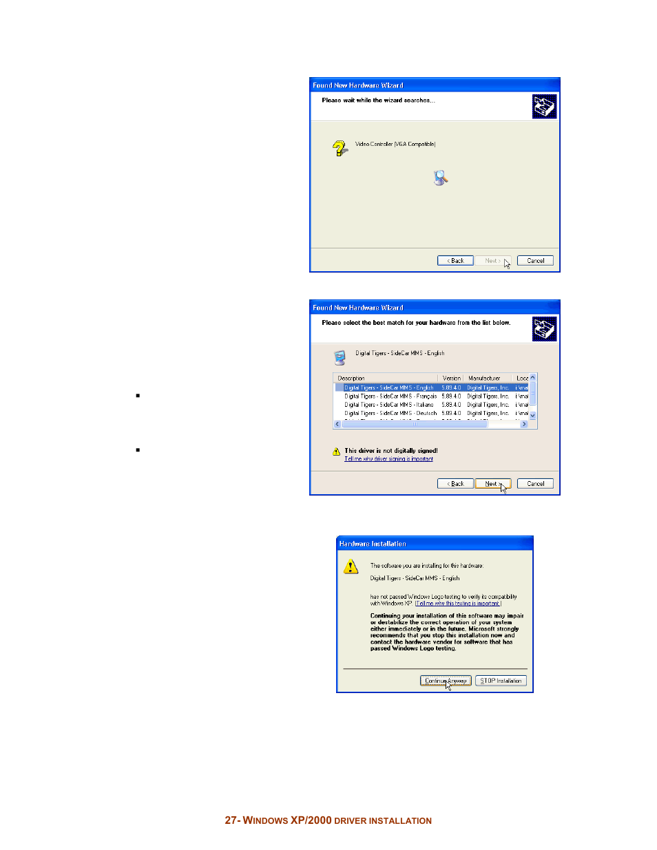 Digital Tigers SideCar MMS Series User Manual | Page 31 / 83