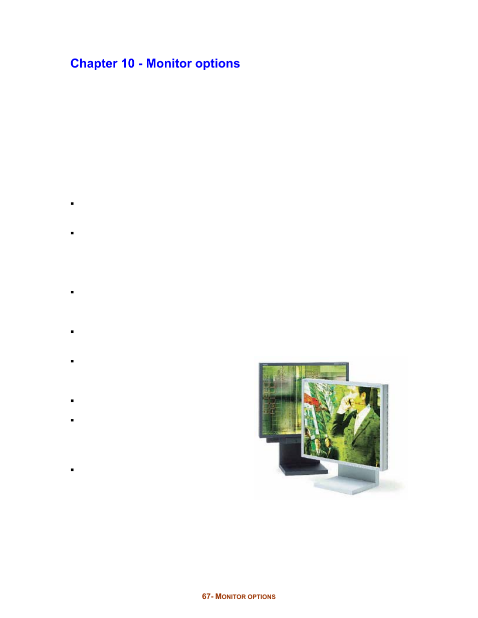 Chapter 10 - monitor options | Digital Tigers SideCar MMS Series User Manual | Page 71 / 83