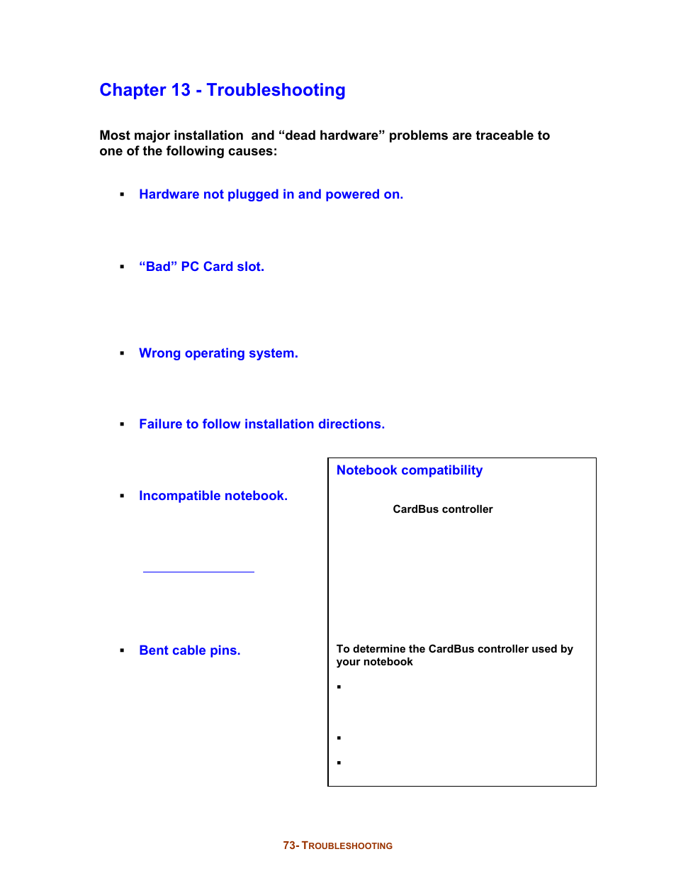 Chapter 13 - troubleshooting | Digital Tigers SideCar MMS Series User Manual | Page 77 / 83