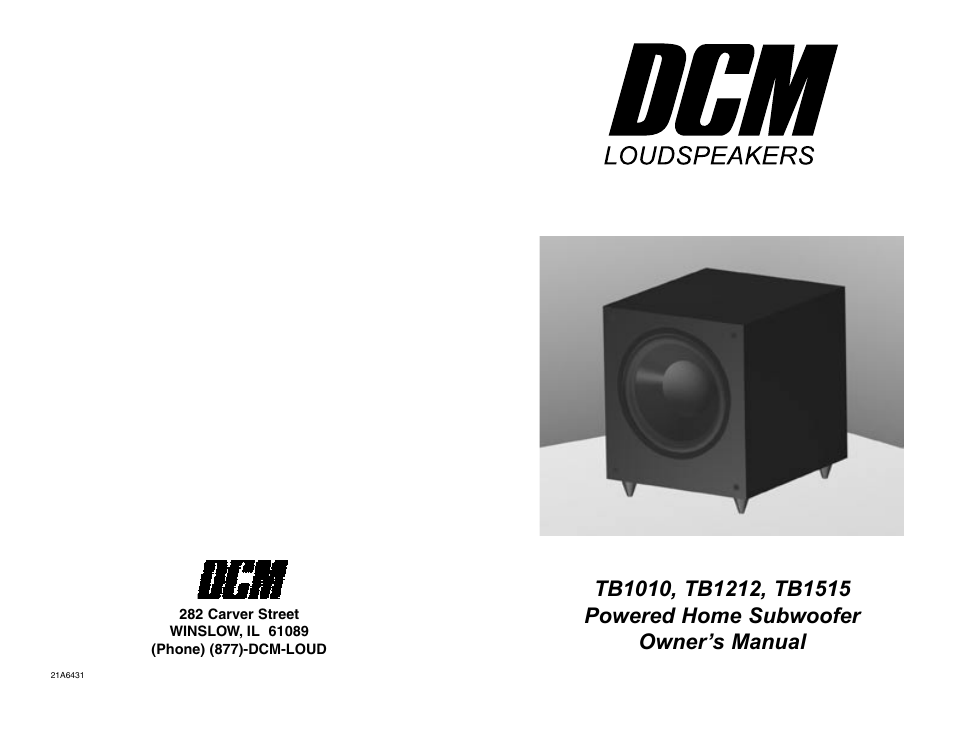 DCM Speakers TB1010 User Manual | 10 pages