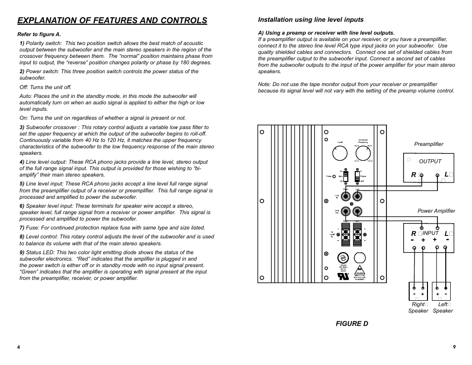 Explanation of features and controls | DCM Speakers TB1010 User Manual | Page 8 / 10