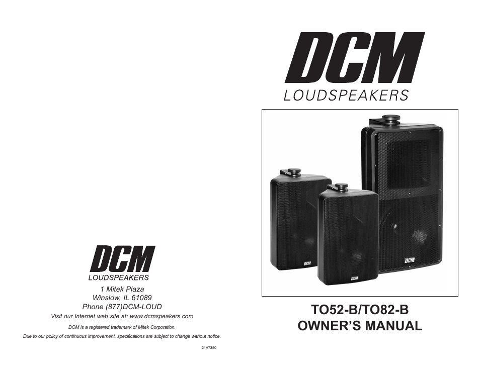 DCM Speakers TO52-B User Manual | 4 pages