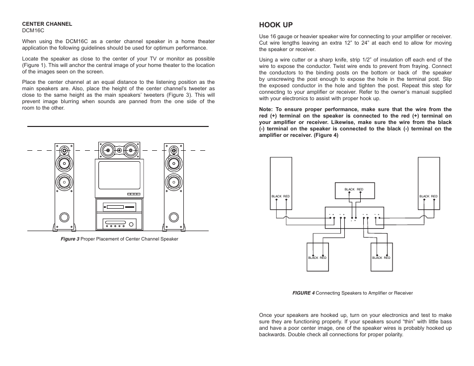 Hook up | DCM Speakers DCM26 User Manual | Page 4 / 4