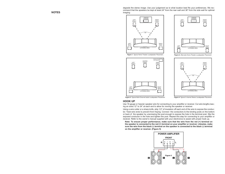 Hook up | DCM Speakers TFE100 User Manual | Page 3 / 10