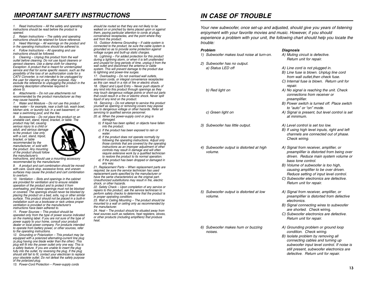 Important safety instructions | DCM Speakers DCM1010 User Manual | Page 4 / 10