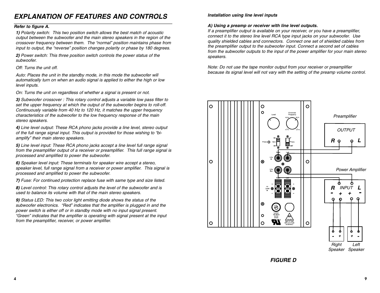 Explanation of features and controls | DCM Speakers DCM1010 User Manual | Page 8 / 10