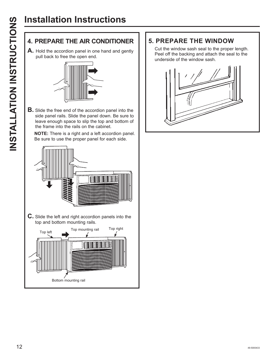 GE 8,050 BTU Smart Window Air Conditioner Installation Instructions User Manual | Page 12 / 40