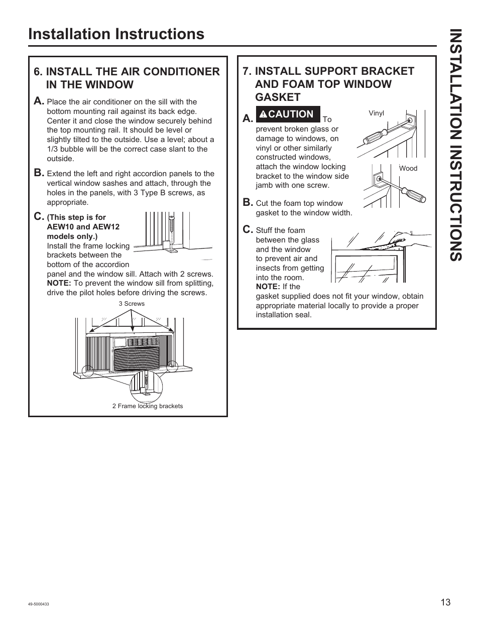 GE 8,050 BTU Smart Window Air Conditioner Installation Instructions User Manual | Page 13 / 40