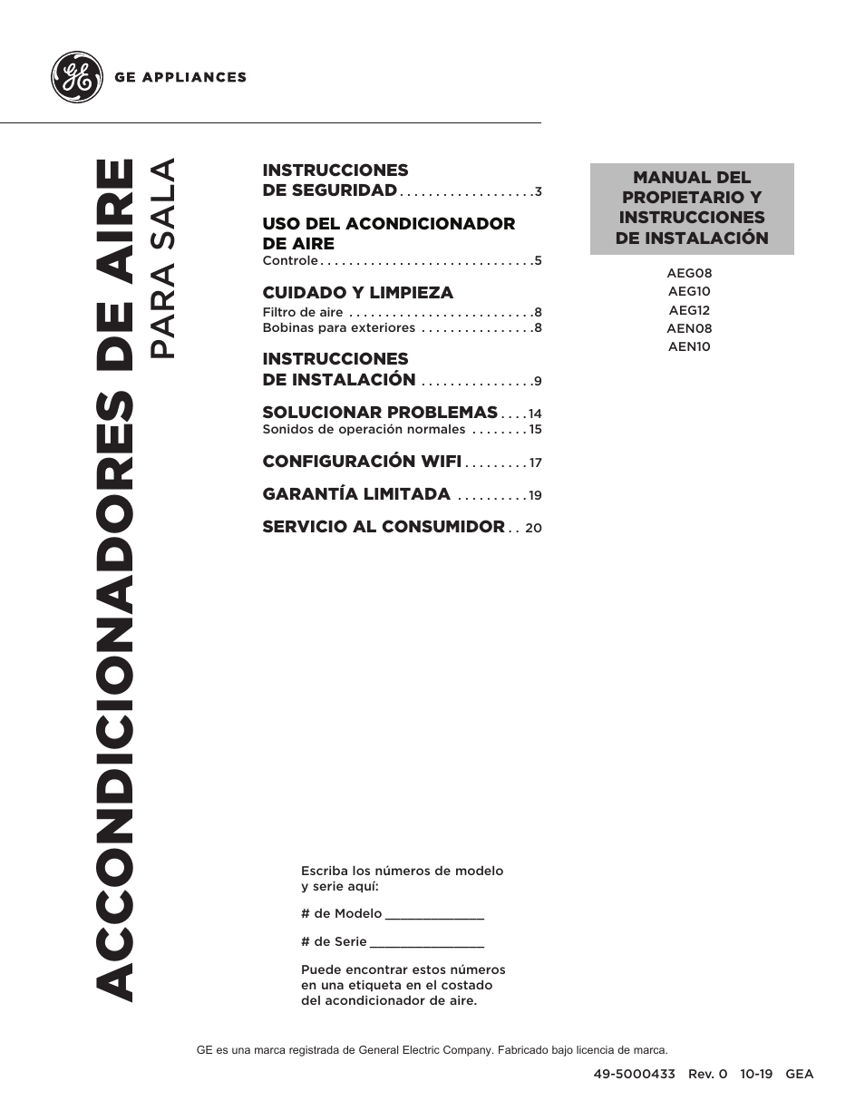 Accondicionadores de aire, Para sala | GE 8,050 BTU Smart Window Air Conditioner Installation Instructions User Manual | Page 21 / 40