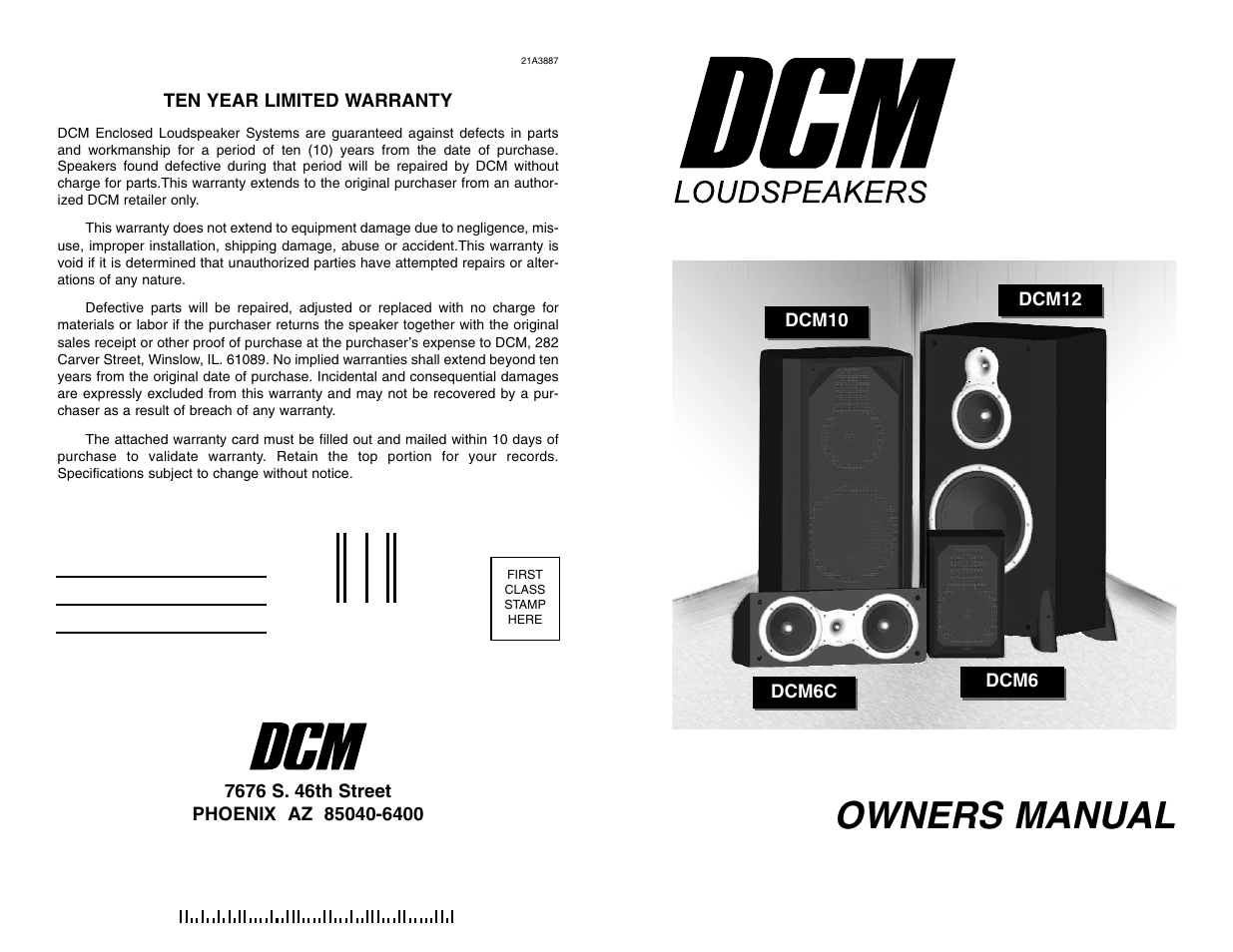 DCM Speakers DCM12 User Manual | 4 pages