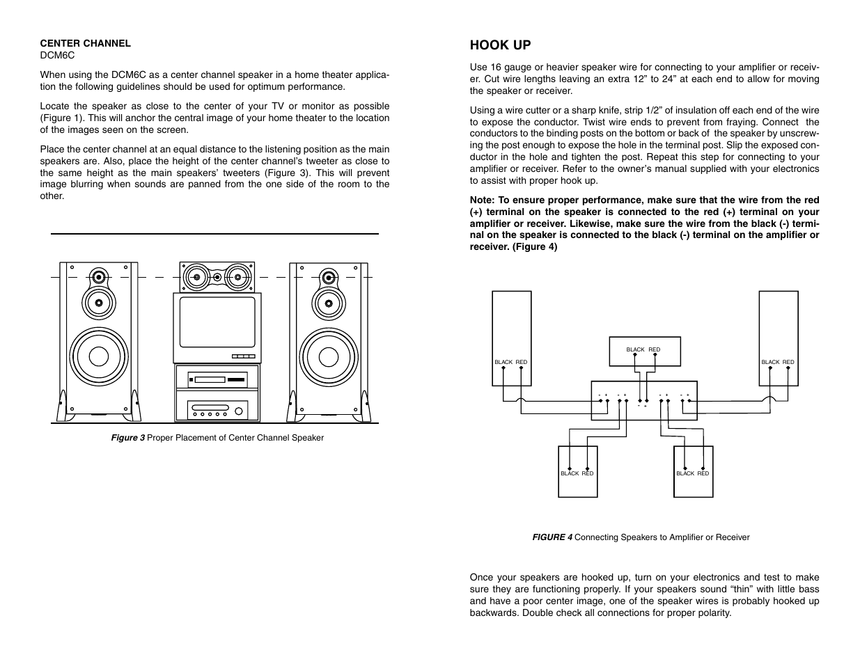 Hook up | DCM Speakers DCM12 User Manual | Page 4 / 4