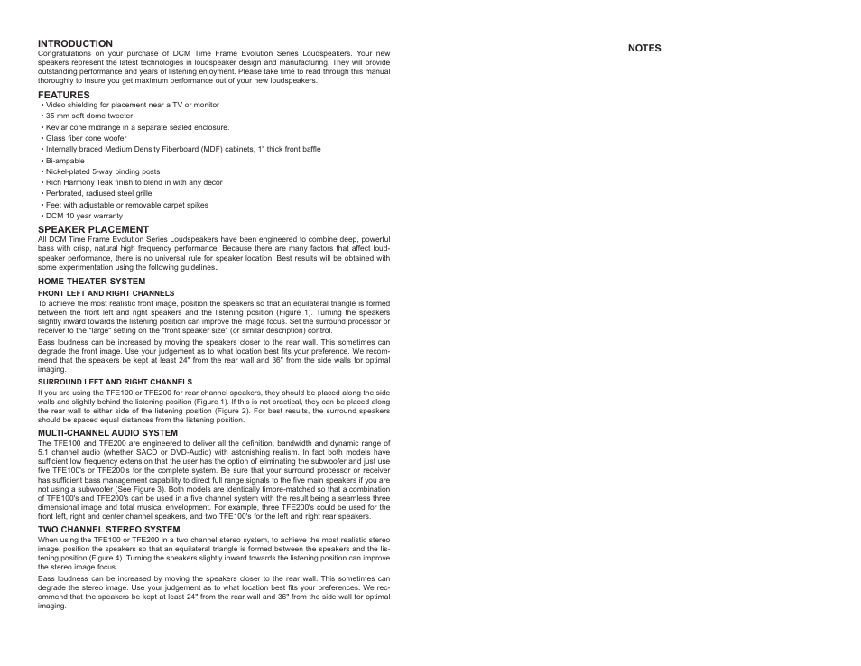 DCM Speakers TFE100 / TFE200 User Manual | Page 2 / 10