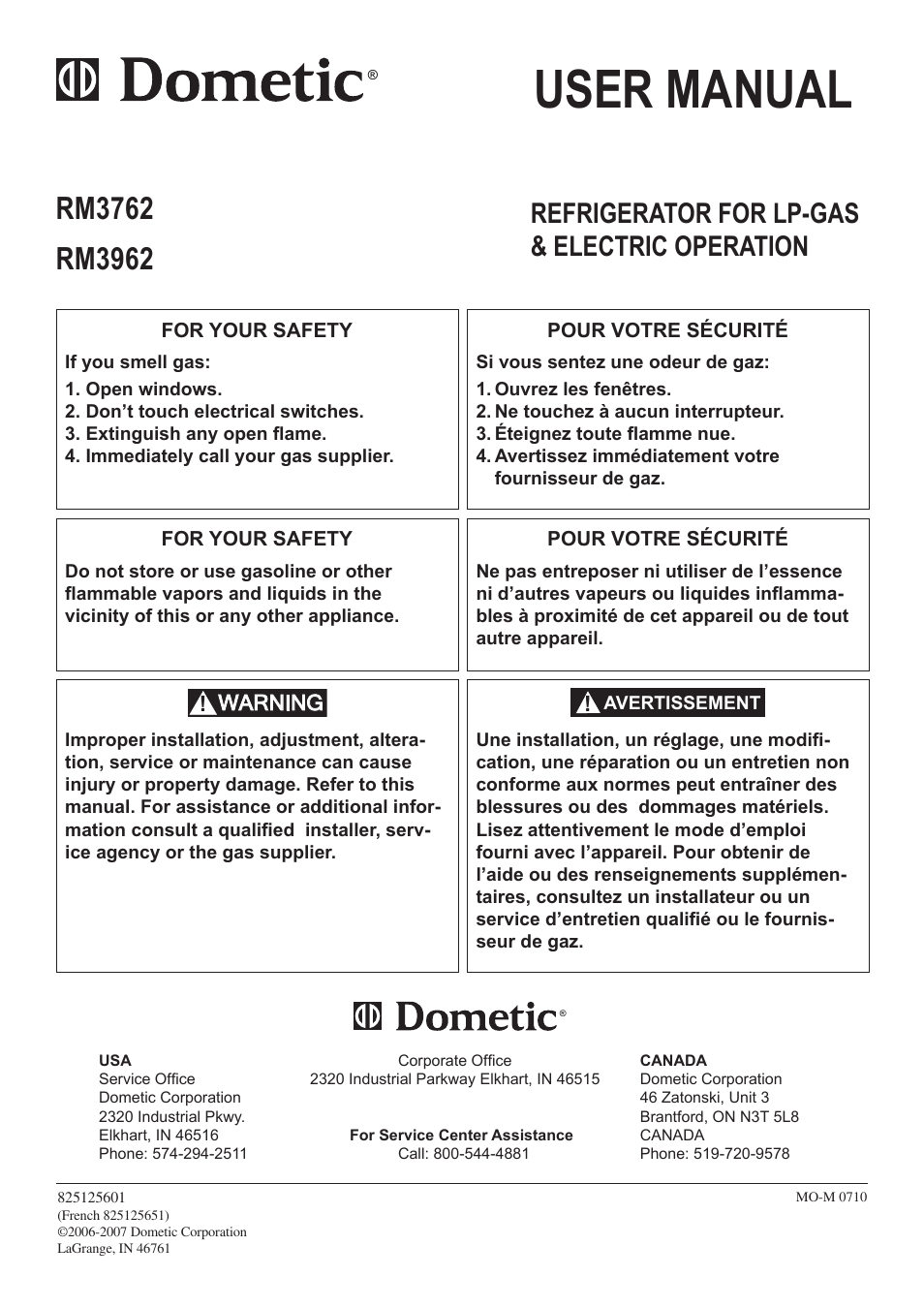 Dometic RM3962 User Manual | 20 pages