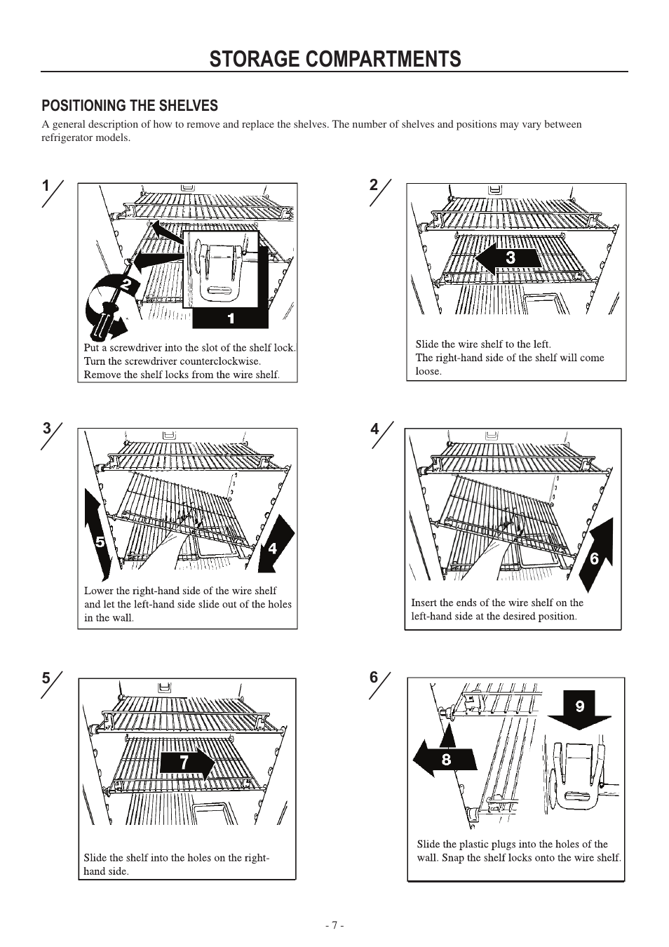 Storage compartments | Dometic RM3962 User Manual | Page 7 / 20