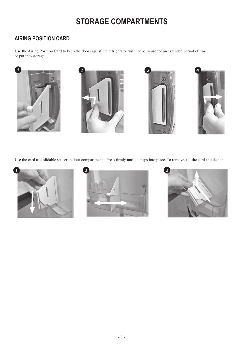 Storage compartments | Dometic RM3962 User Manual | Page 8 / 20