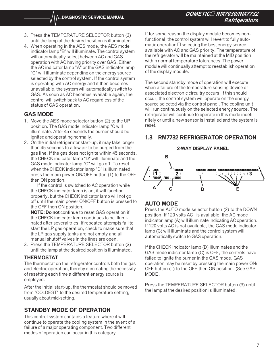 3 rm7732 refrigerator operation | Dometic RM7732 User Manual | Page 10 / 38