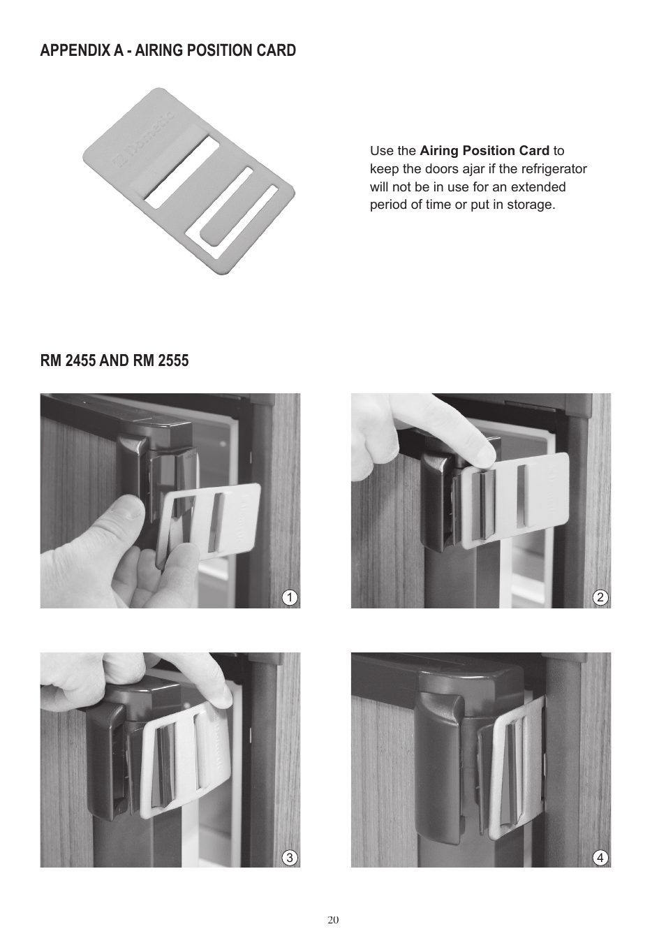 Dometic RM 2355 User Manual | Page 20 / 24