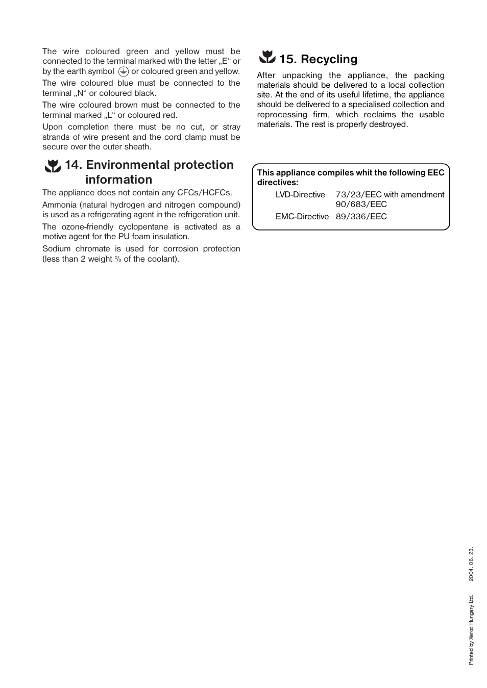 Environmental protection information, Recycling | Dometic DS 300 H User Manual | Page 8 / 8