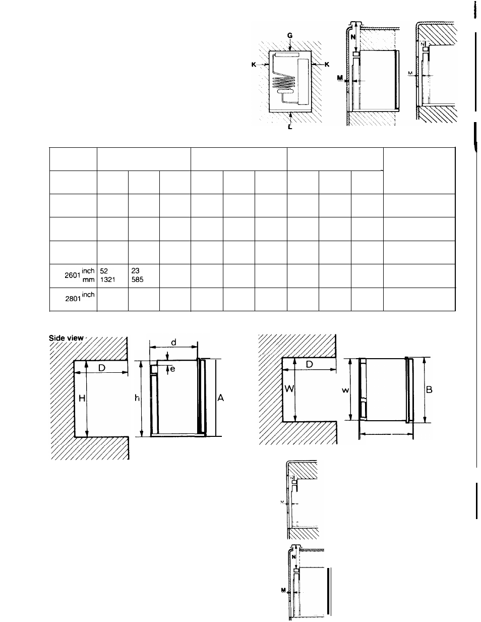 Clearances, Examples e h | Dometic RM2301 User Manual | Page 5 / 10