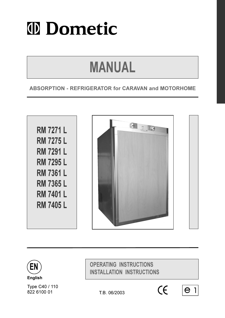Dometic RM 7401 L User Manual | 30 pages