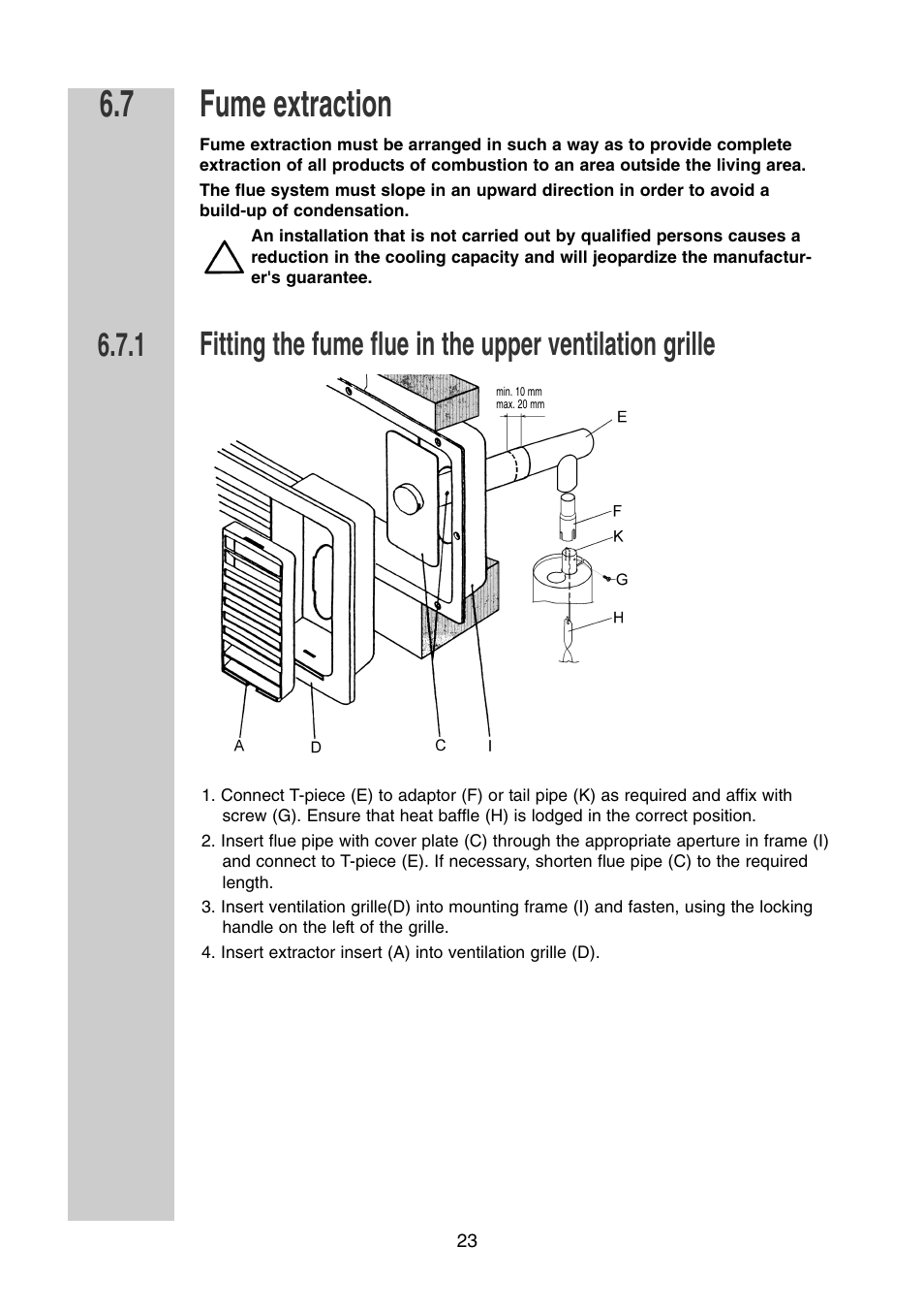 Fume extraction | Dometic RM 7361 L User Manual | Page 23 / 28