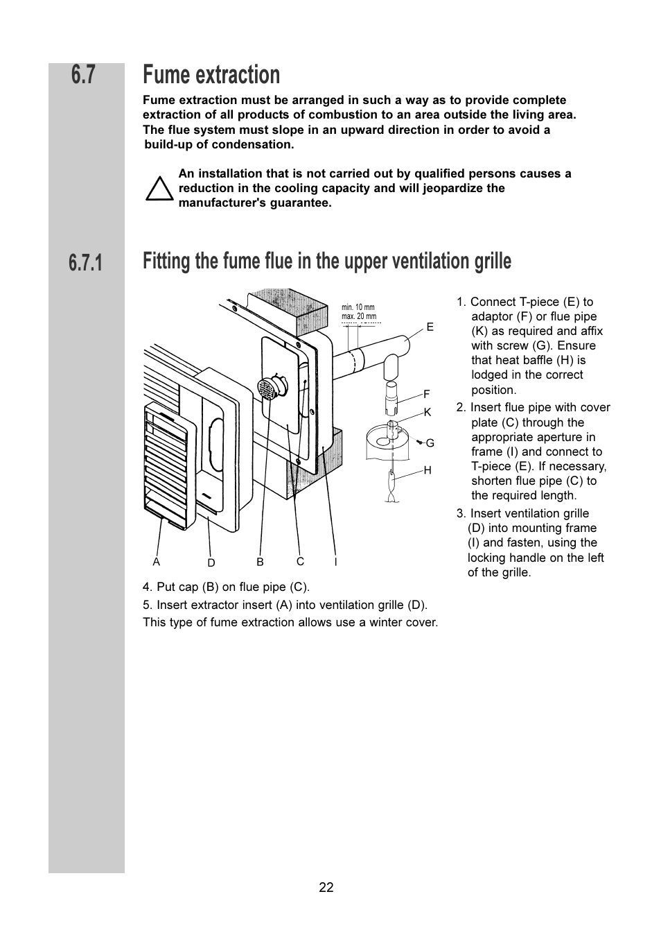 Fume extraction | Dometic RM 6270(L) User Manual | Page 22 / 28