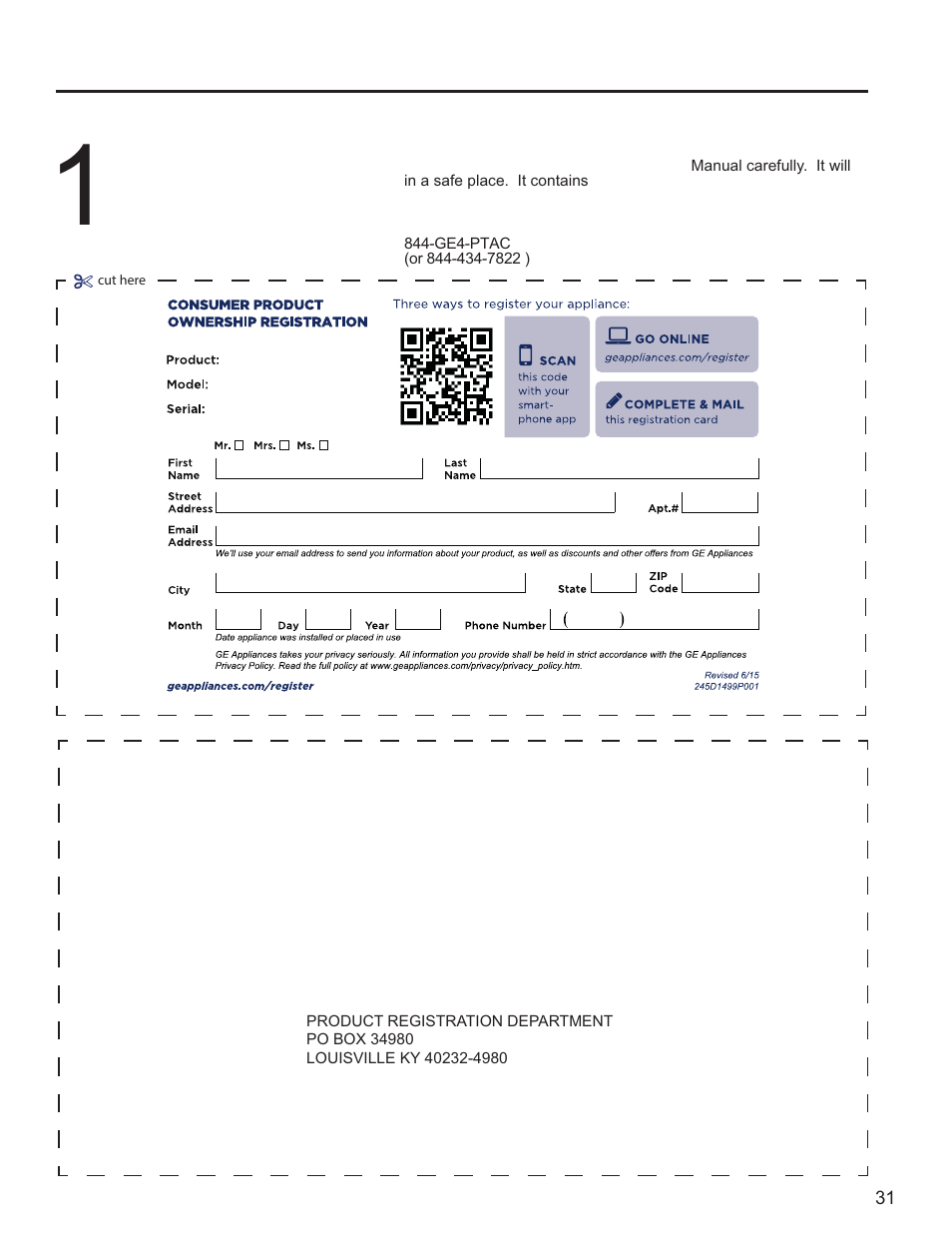 GE Zoneline UltimateV10™ 8,900 BTU Vertical Terminal Air Conditioner Owners Guide User Manual | Page 31 / 104