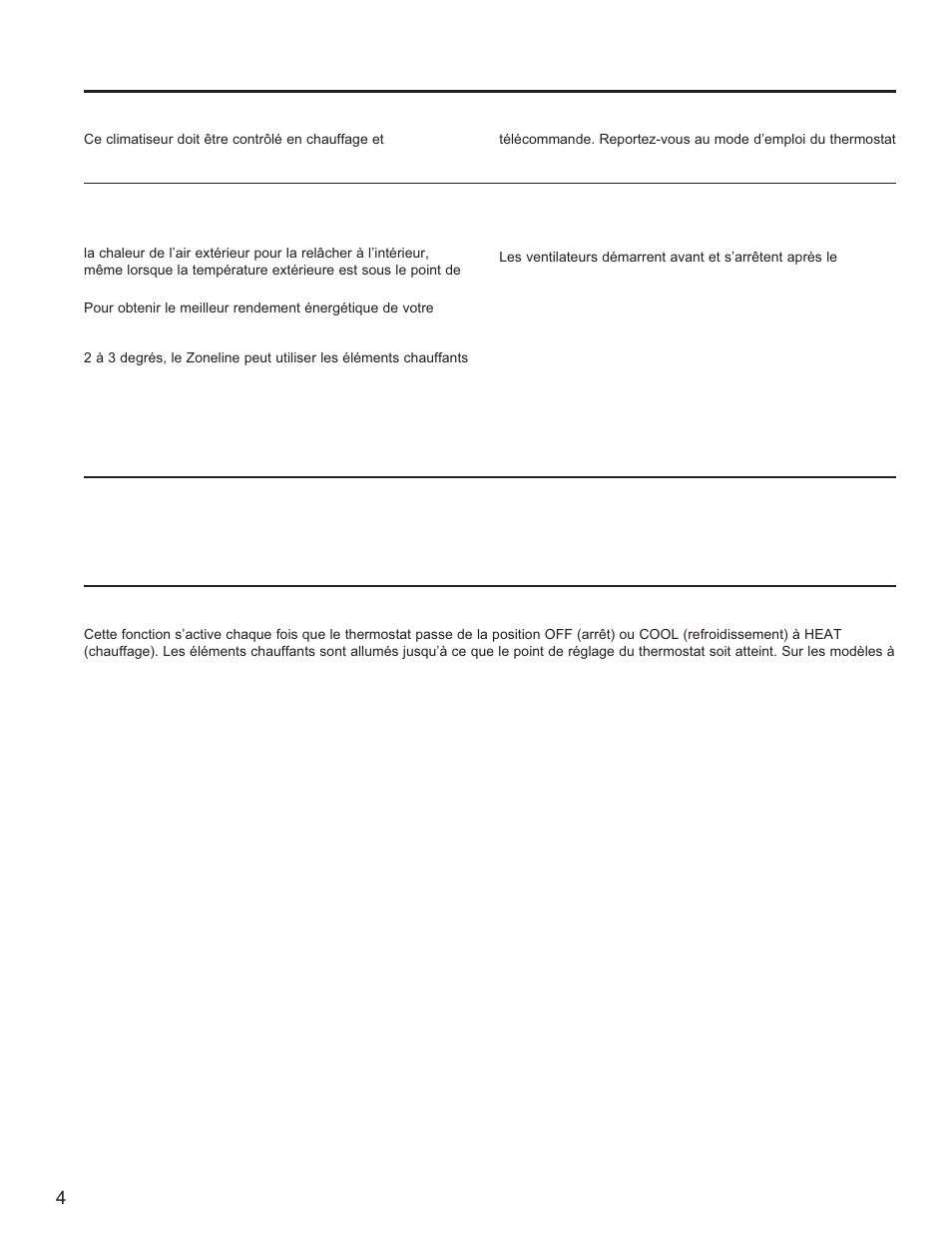 Fonctions du zoneline fonctions | GE Zoneline UltimateV10™ 8,900 BTU Vertical Terminal Air Conditioner Owners Guide User Manual | Page 44 / 104