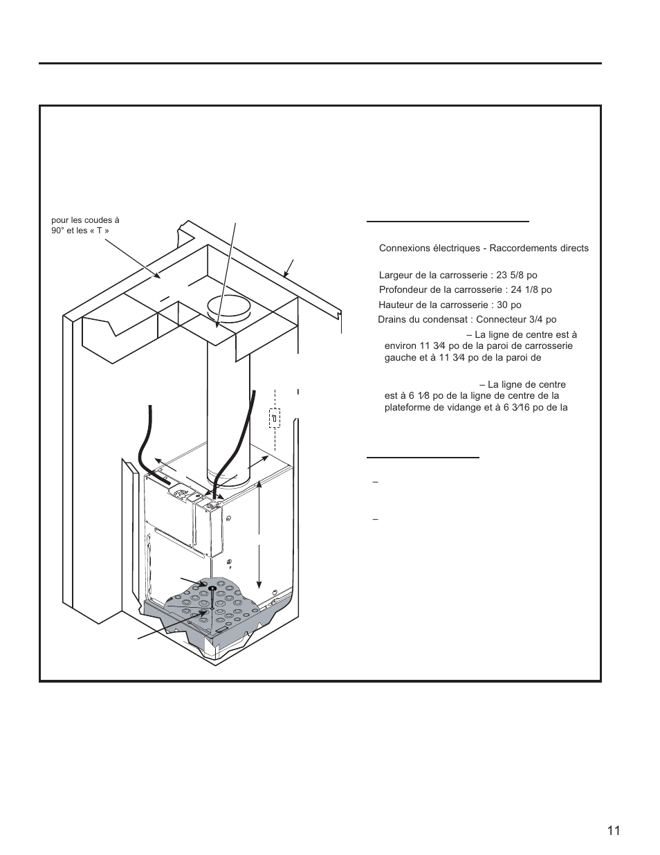 Important, Emplacement des connexions dans une enceinte | GE Zoneline UltimateV10™ 8,900 BTU Vertical Terminal Air Conditioner Owners Guide User Manual | Page 51 / 104