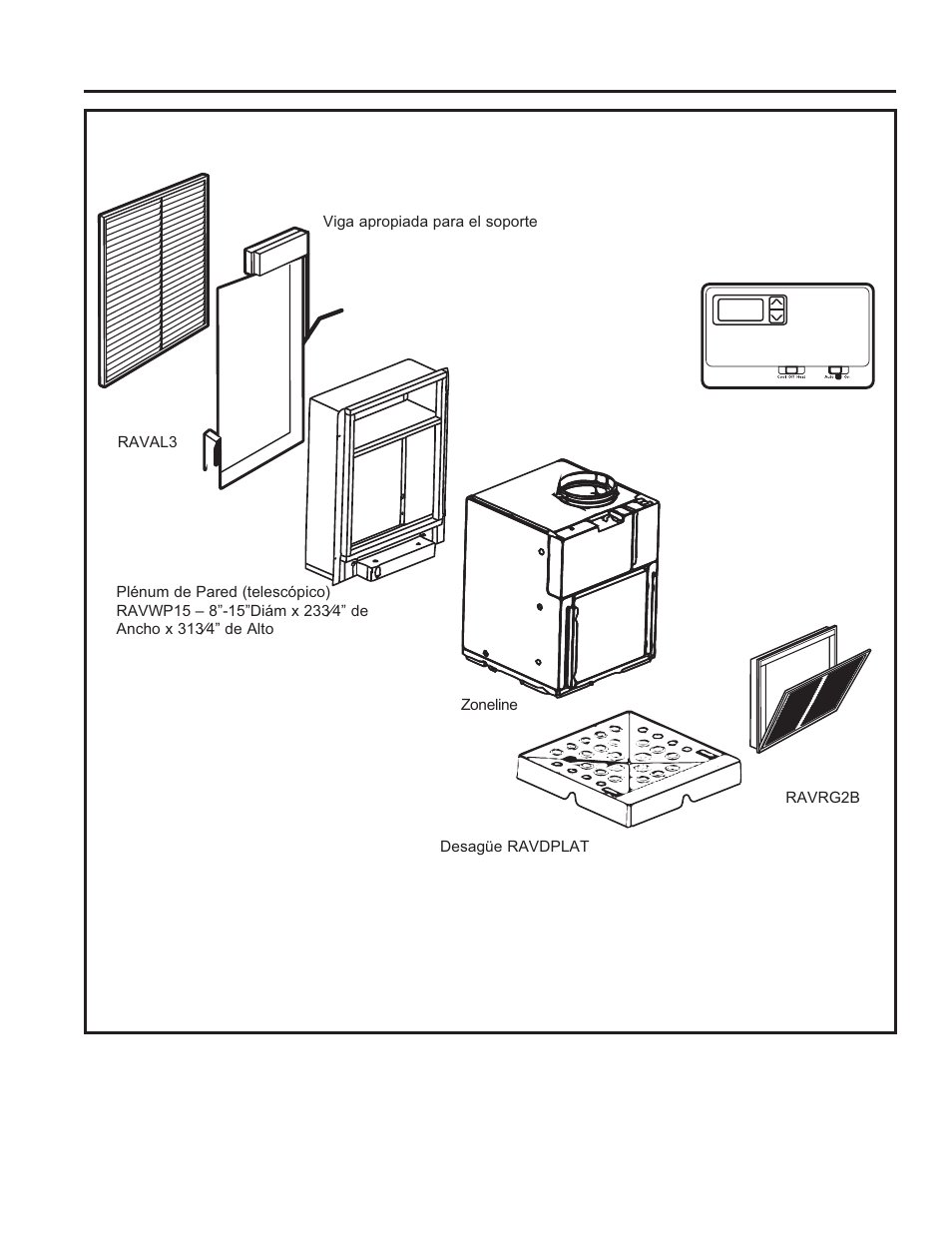 Componentes del zoneline | GE Zoneline UltimateV10™ 8,900 BTU Vertical Terminal Air Conditioner Owners Guide User Manual | Page 80 / 104