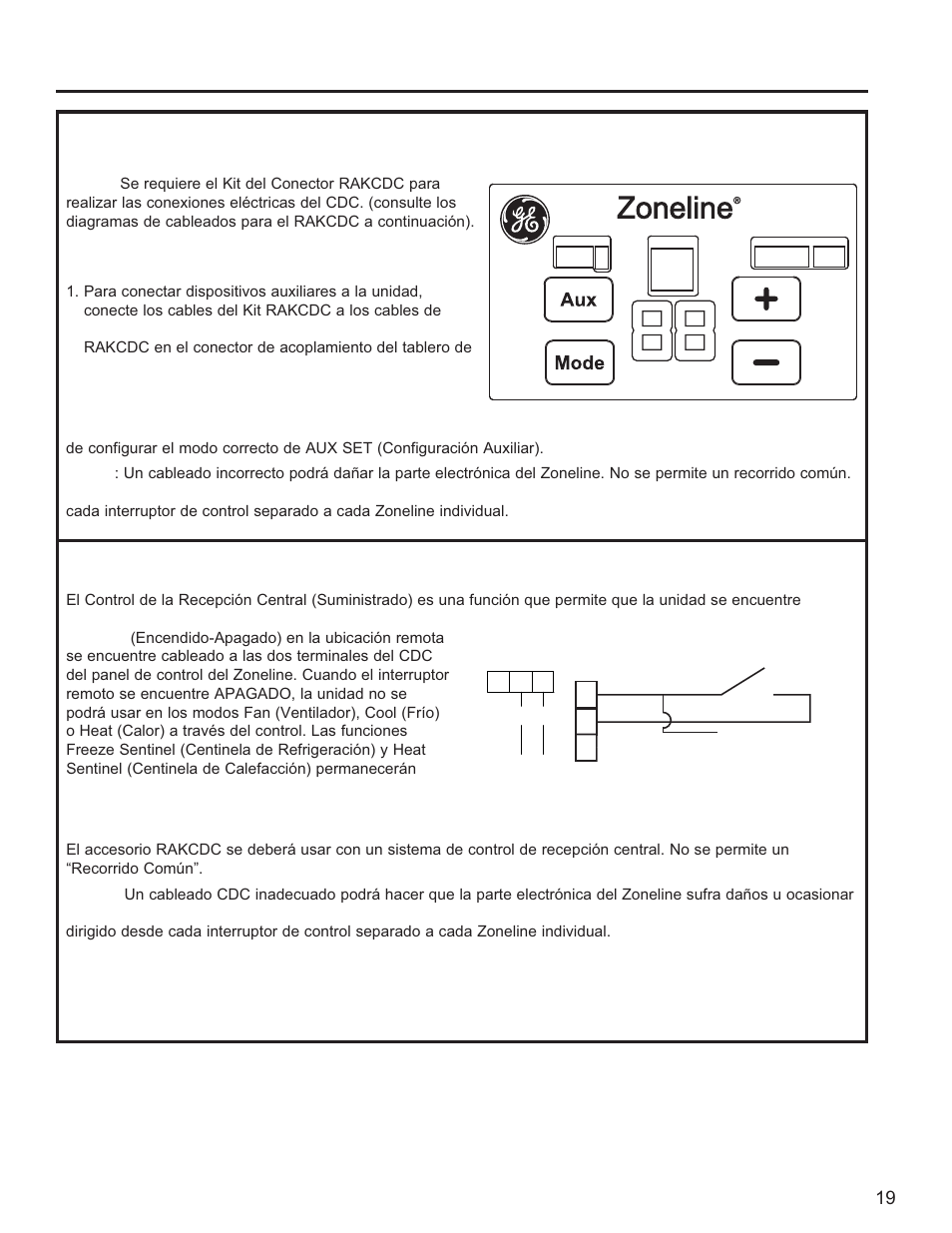 Conecte las funciones auxiliares, si se requiere | GE Zoneline UltimateV10™ 8,900 BTU Vertical Terminal Air Conditioner Owners Guide User Manual | Page 91 / 104