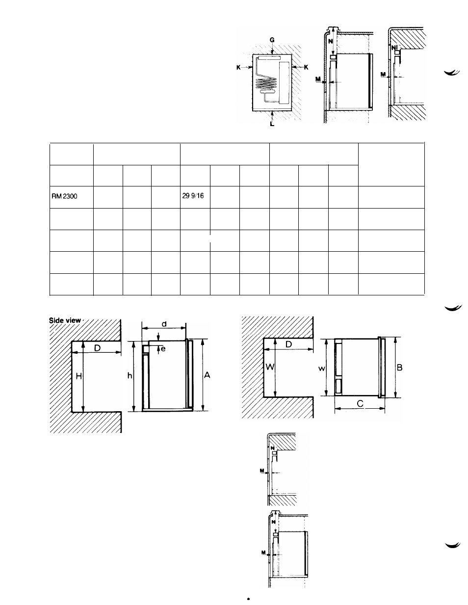 Clearances, Hexamples | Dometic RM2500 User Manual | Page 8 / 12