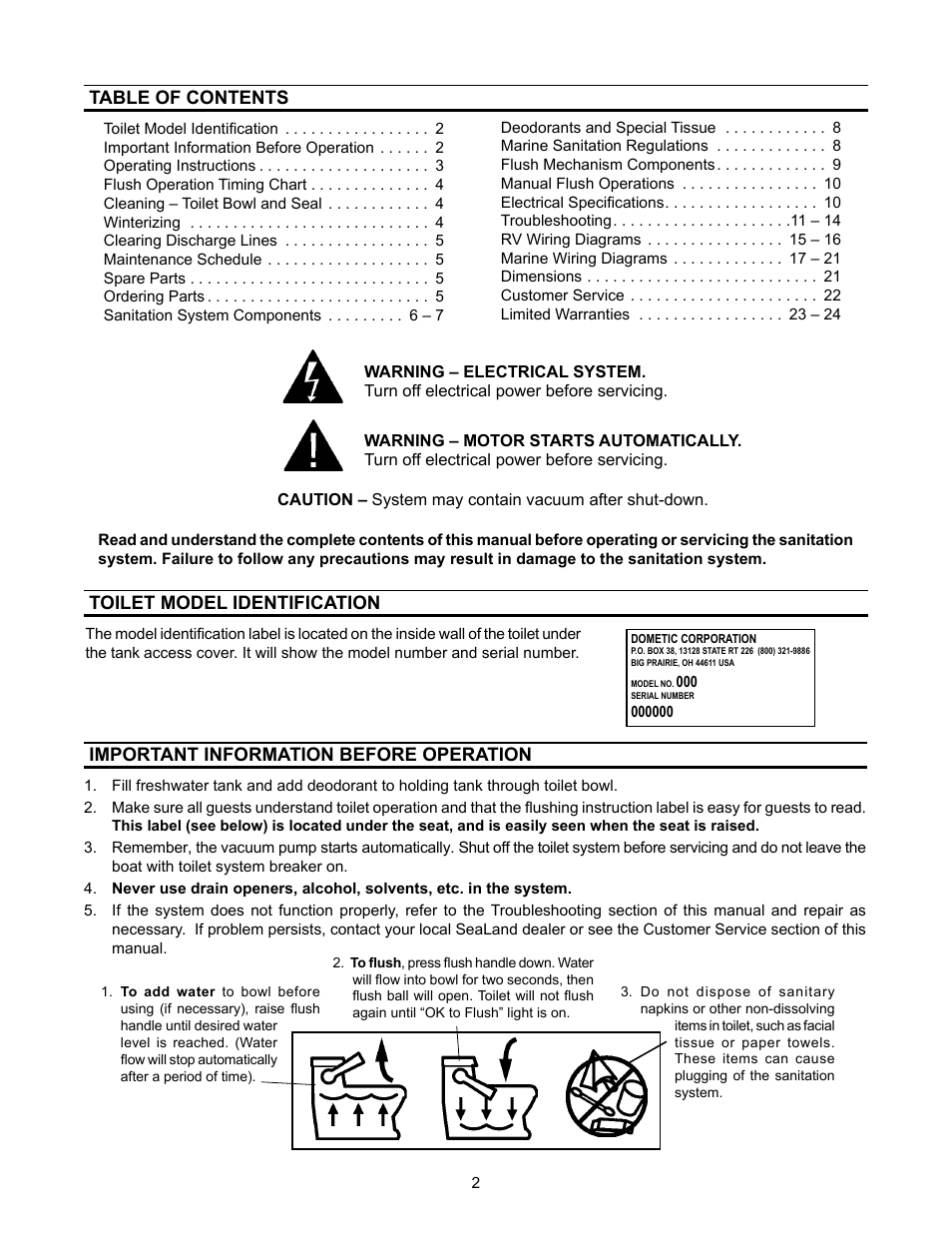 Dometic 3000 User Manual | Page 2 / 24