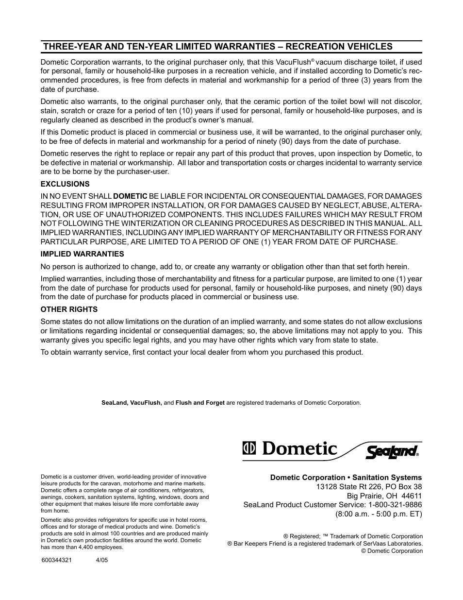 Dometic 3000 User Manual | Page 24 / 24