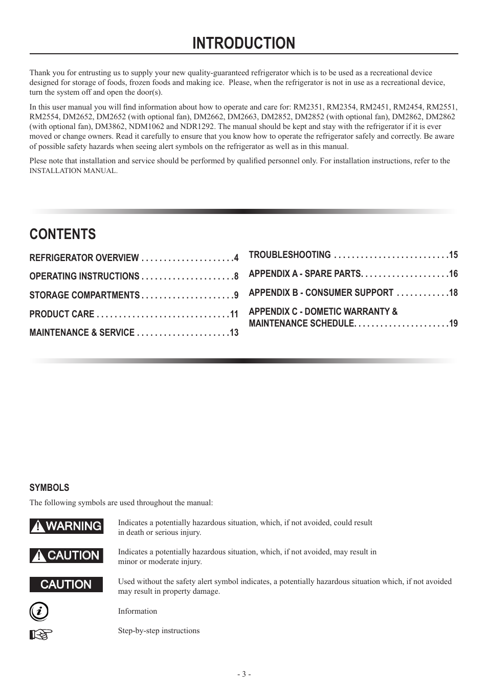 Dometic RM2551 User Manual | Page 3 / 24