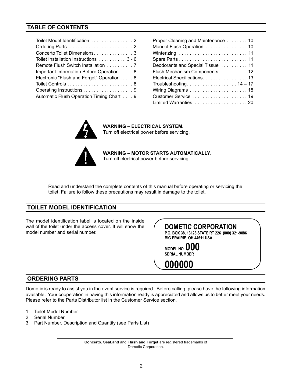 Dometic 3400 User Manual | Page 2 / 20