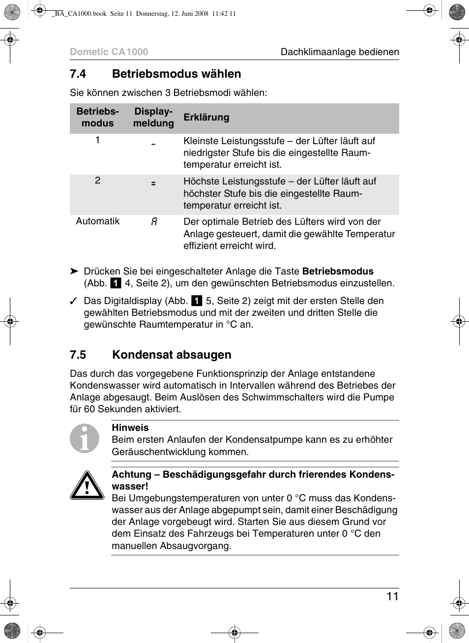 Dometic CA1000 User Manual | Page 11 / 124