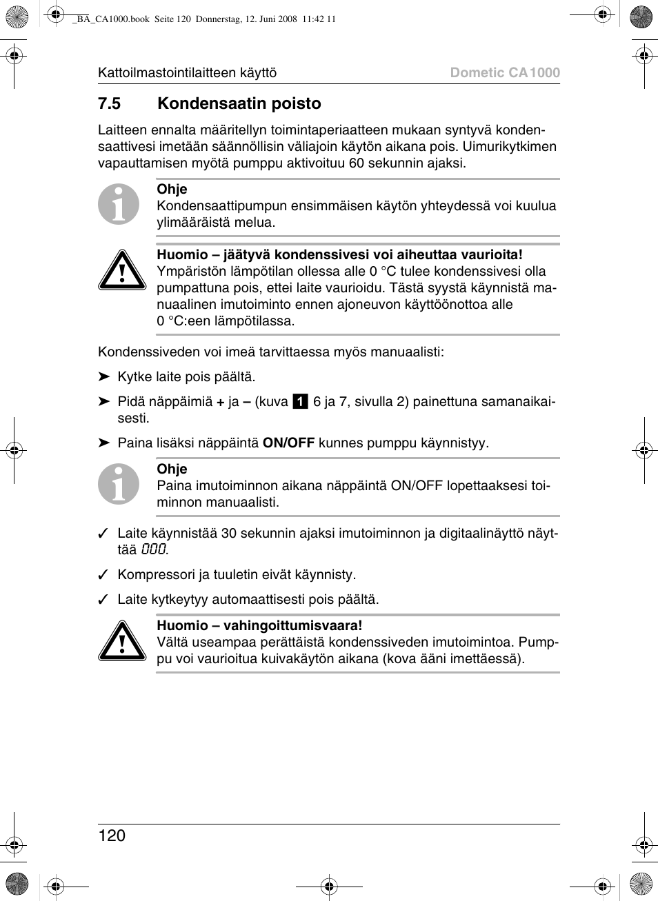 Dometic CA1000 User Manual | Page 120 / 124