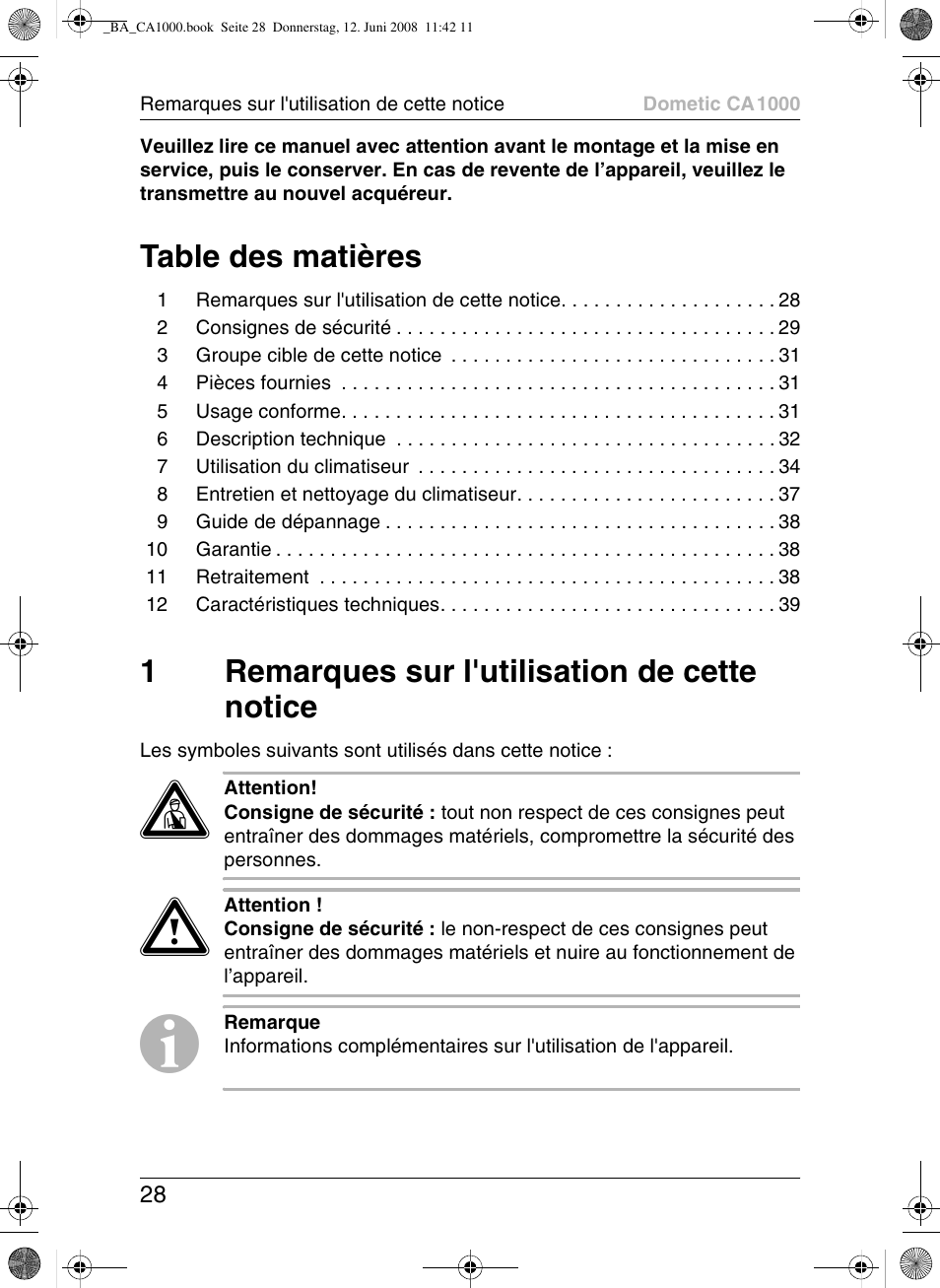 Dometic CA1000 User Manual | Page 28 / 124