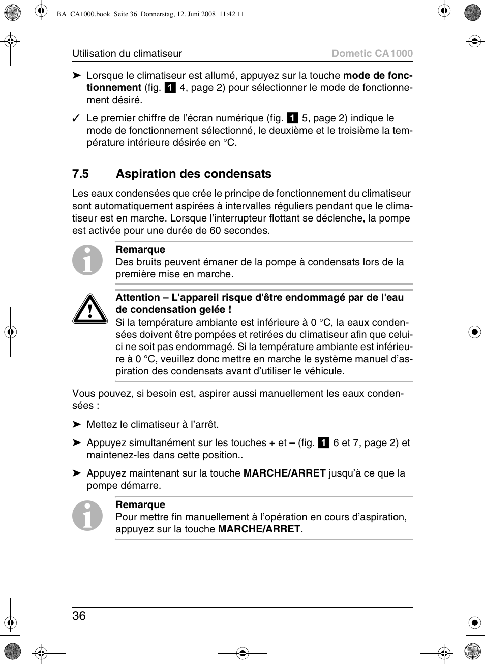 Dometic CA1000 User Manual | Page 36 / 124