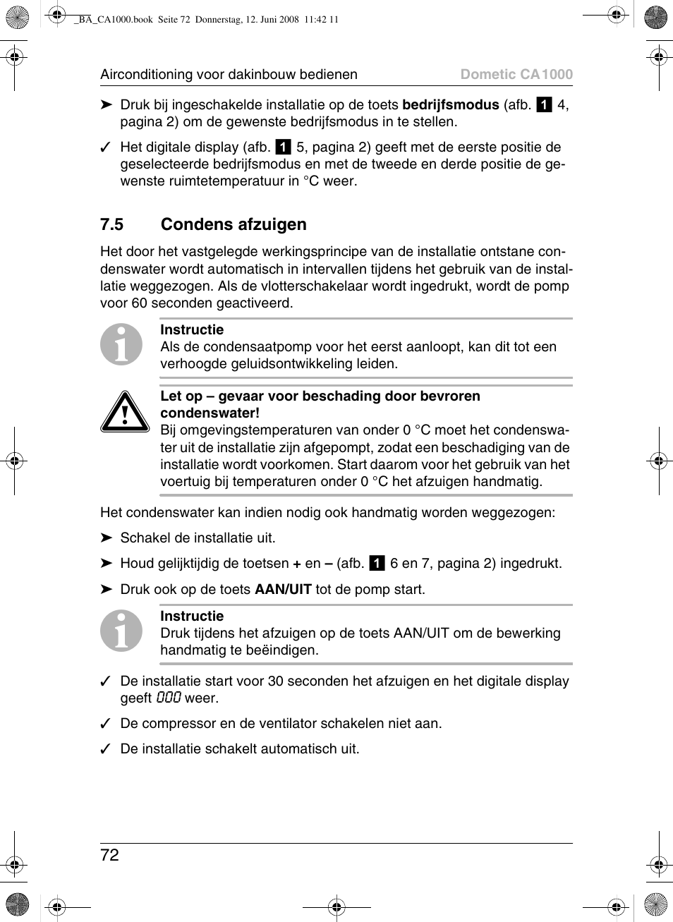 Dometic CA1000 User Manual | Page 72 / 124