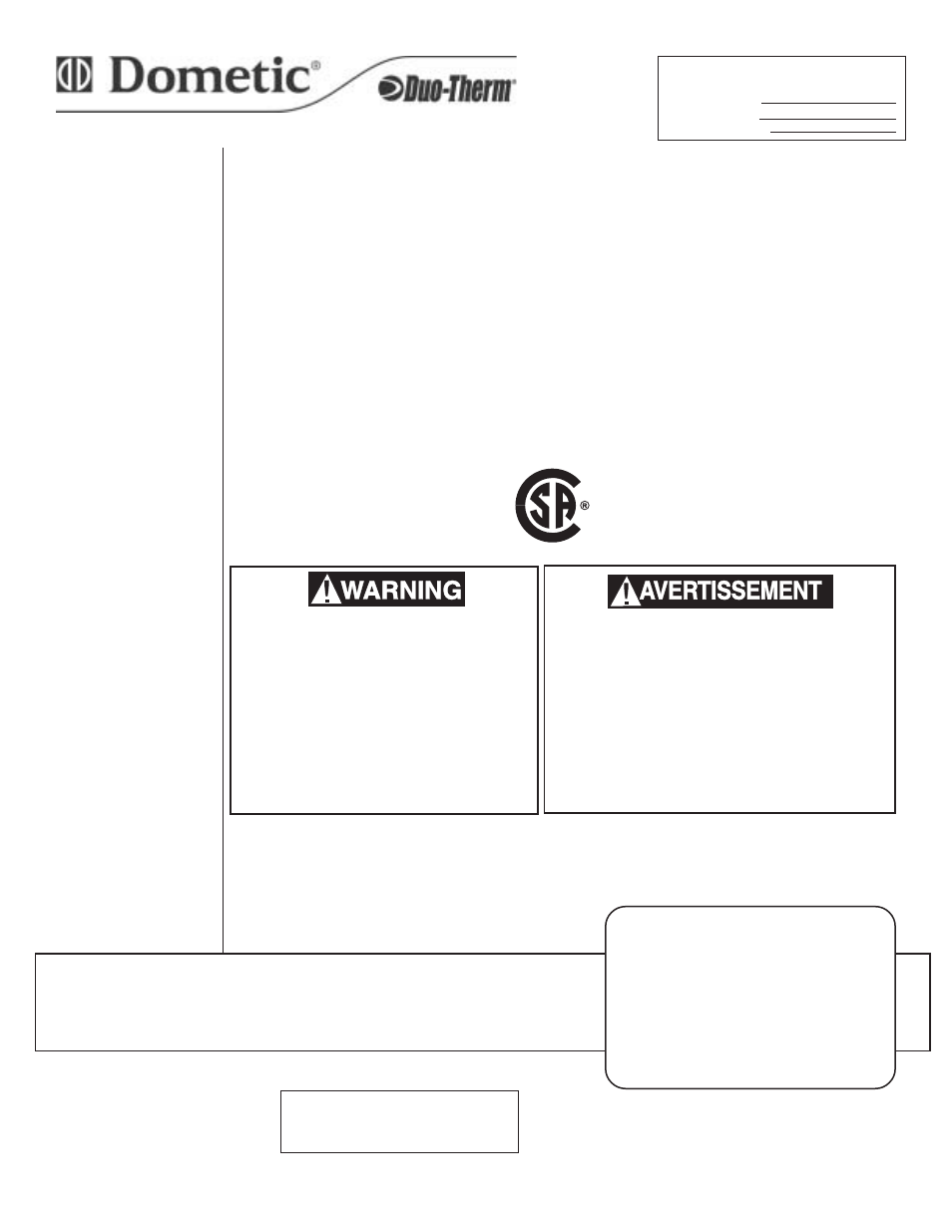 Dometic 600315.331 User Manual | 10 pages