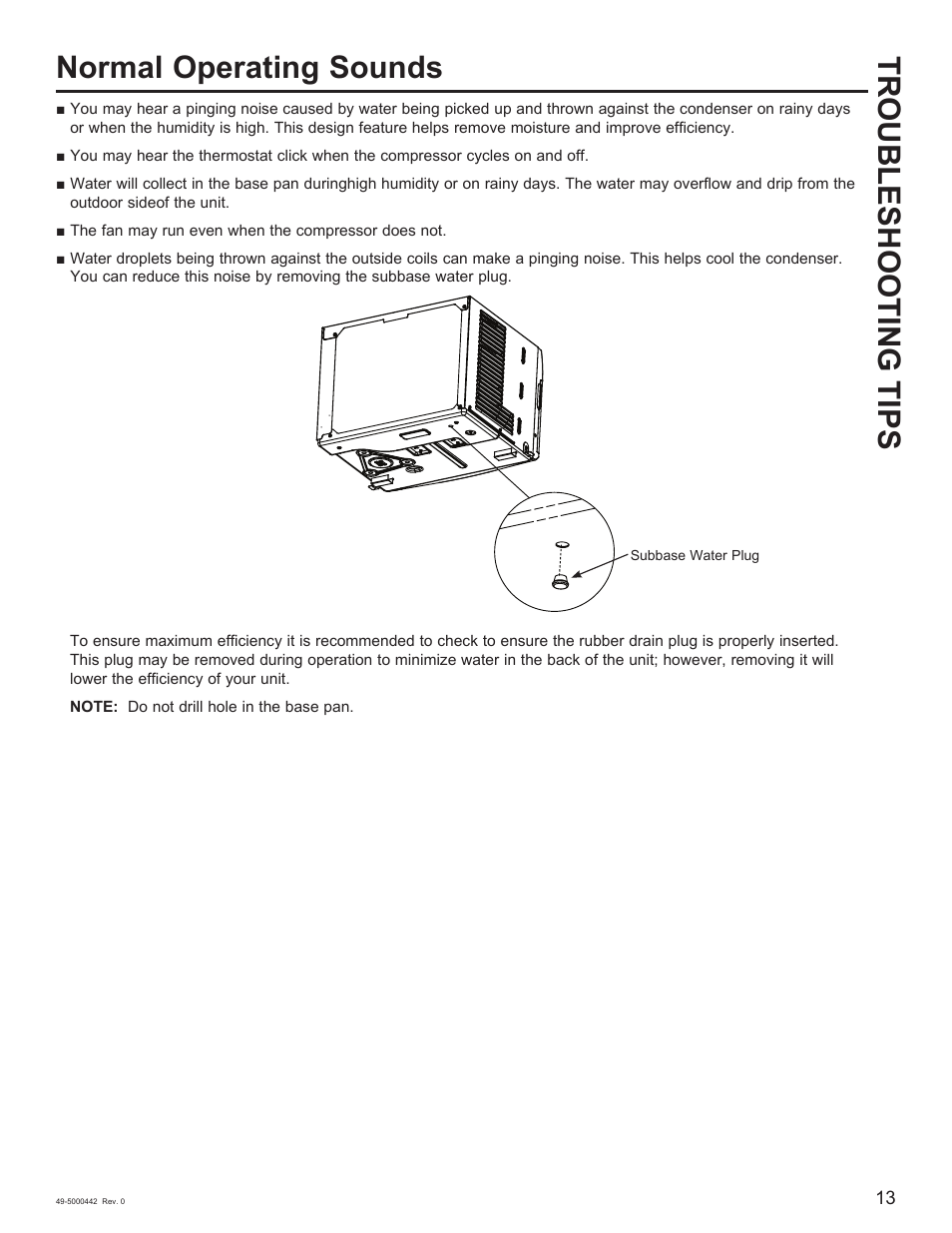 Troubleshooting tips, Normal operating sounds | GE 5,000 BTU Window Air Conditioner Owners Guide User Manual | Page 13 / 32