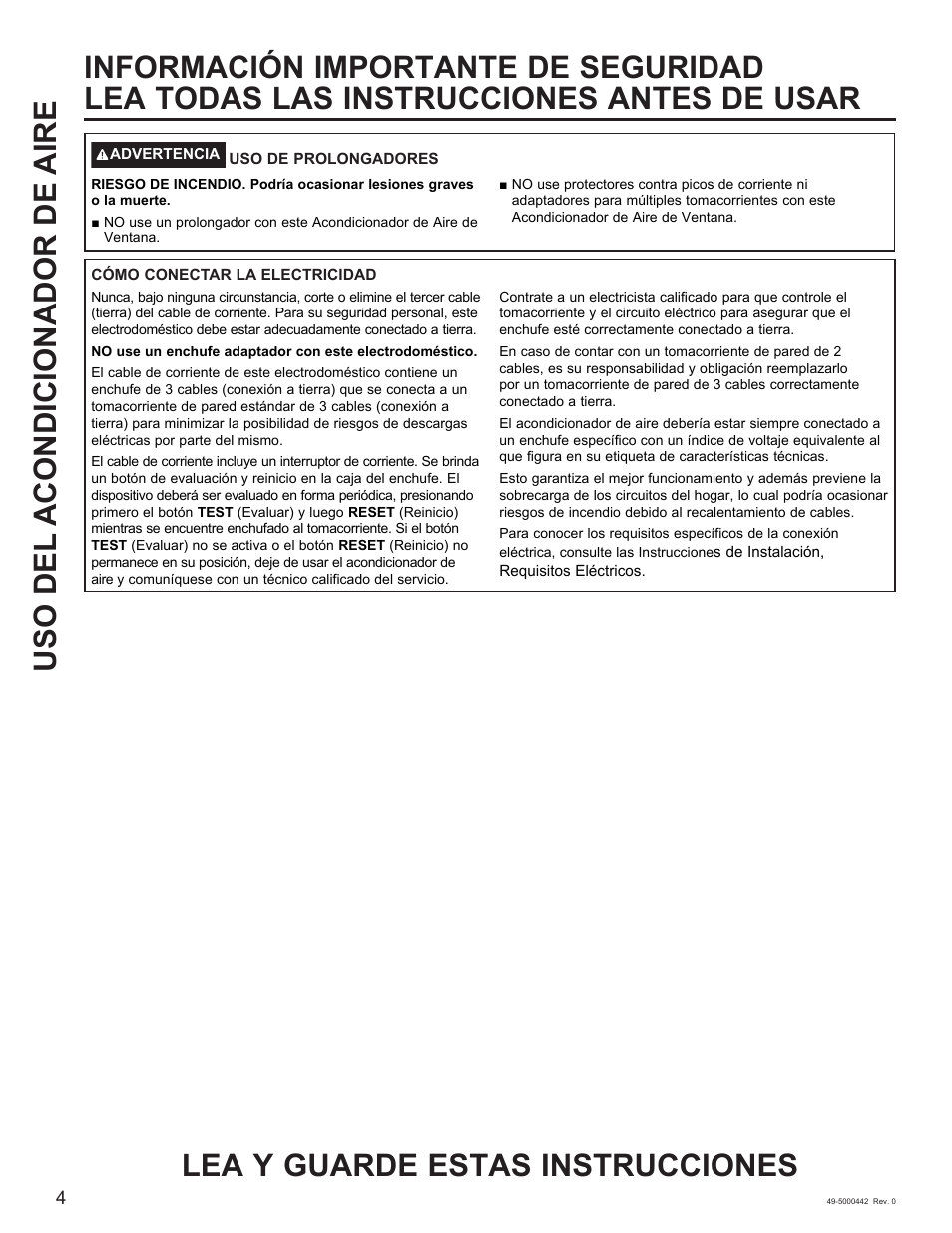 GE 5,000 BTU Window Air Conditioner Owners Guide User Manual | Page 20 / 32