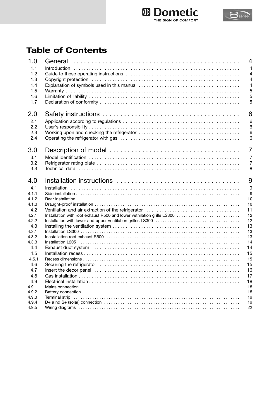 Dometic ABSORPTION RMD 8555 User Manual | Page 3 / 24