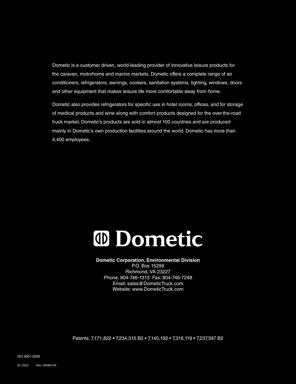Dometic 10 User Manual | Page 12 / 12