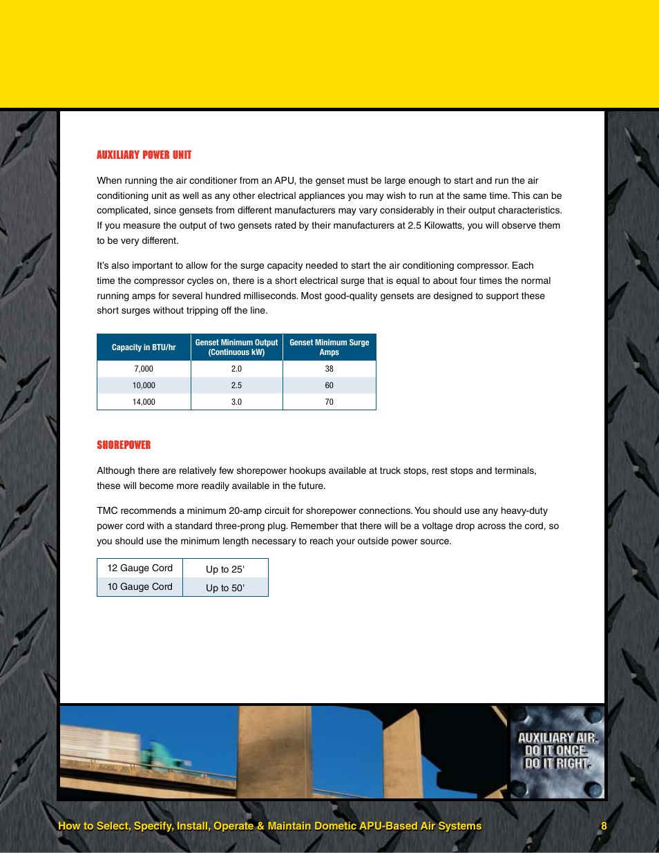 Auxiliary power unit, Shorepower | Dometic 10 User Manual | Page 9 / 12