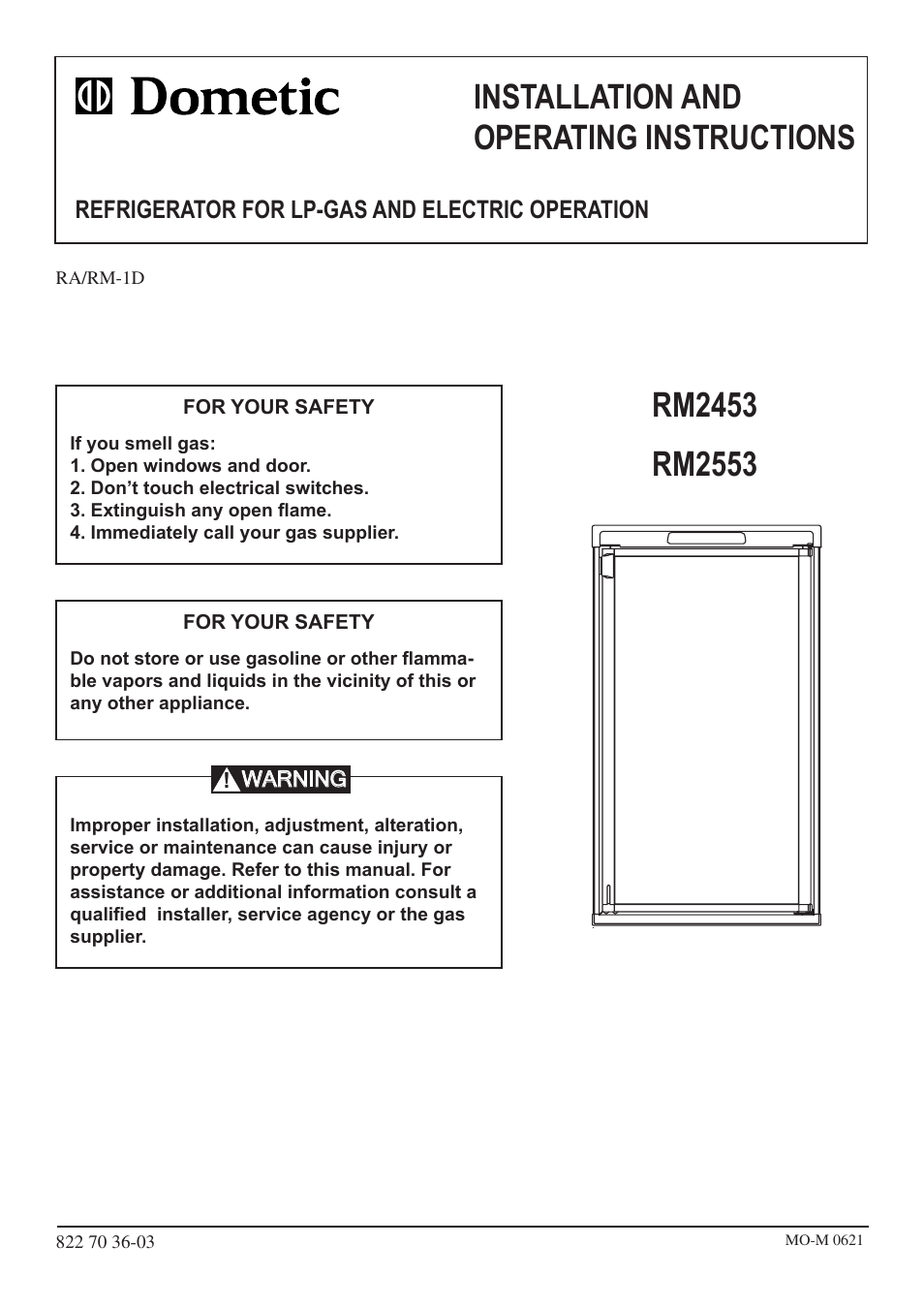 Dometic RM2553 User Manual | 16 pages