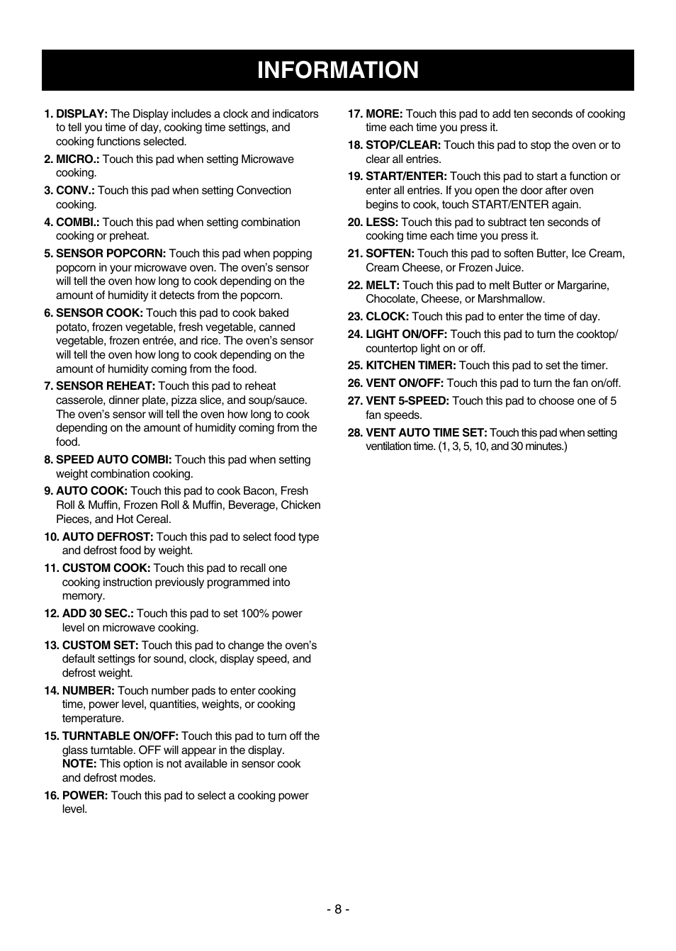 Information | Dometic DOTRC17SSC User Manual | Page 8 / 44