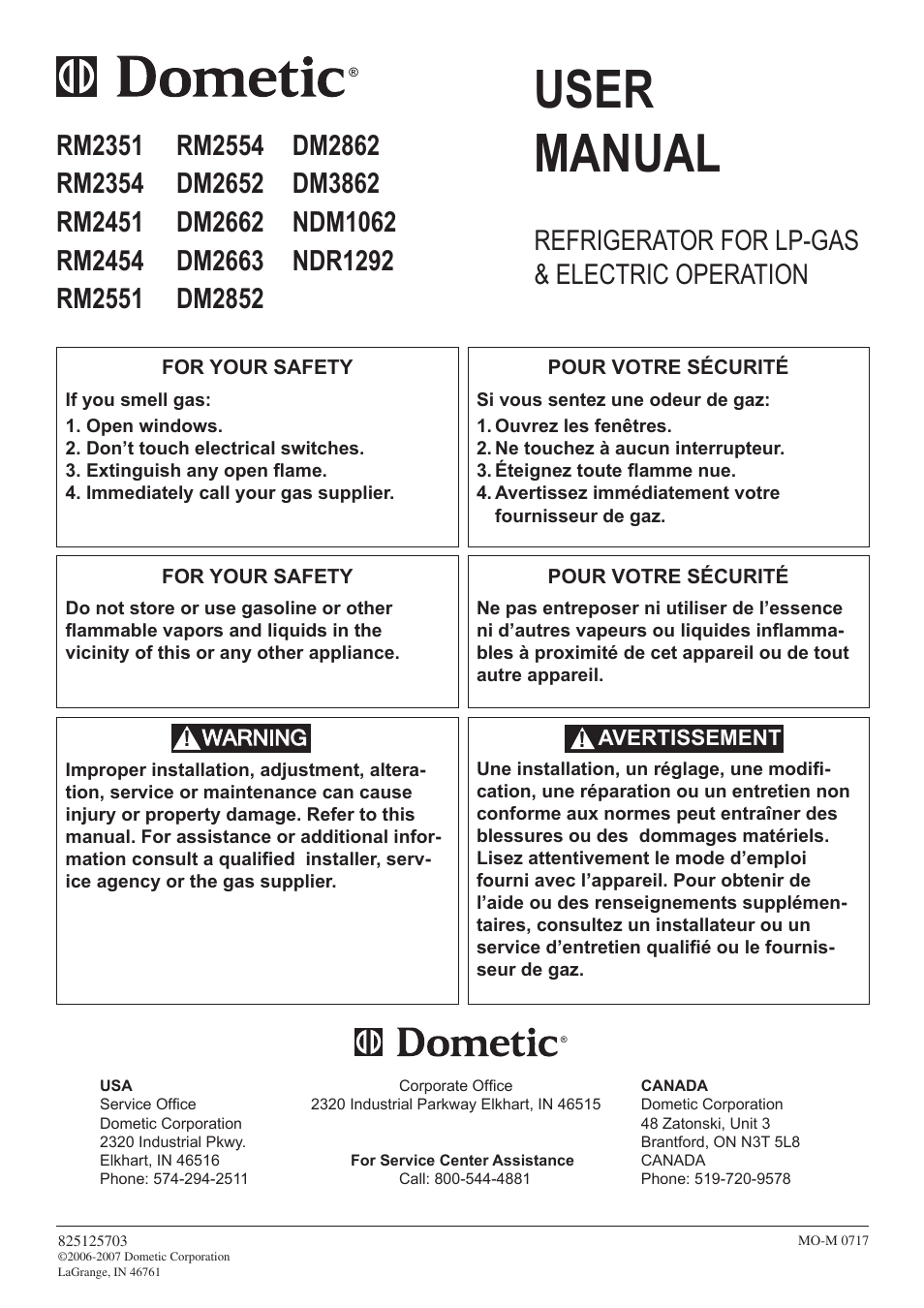 Dometic RM2554 User Manual | 24 pages